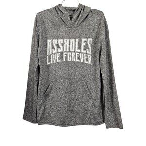 Alf Marled Lightweight New Pull Over Active Hoodie Gray Graphic Sweatshirt